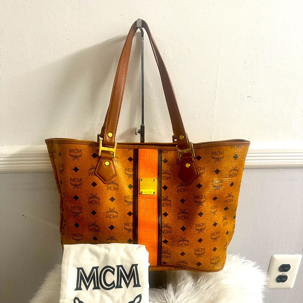 MCM Cognac and orange Tote
